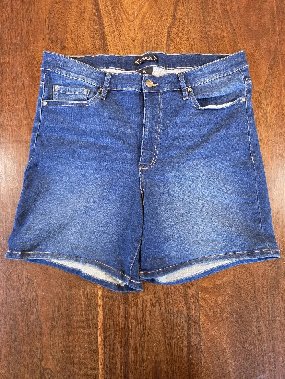 Nanette Lepore Belle High Rise Denim Cutoff Shorts Plus Size 18 Blue Jean